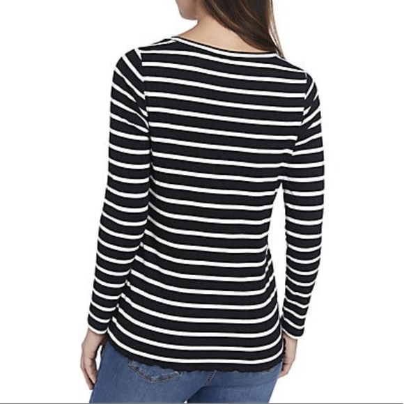 π
Ίπ KAARI BLUE Top B/W Striped NWT Buy It Now Priceππ - Picture 3 of 8